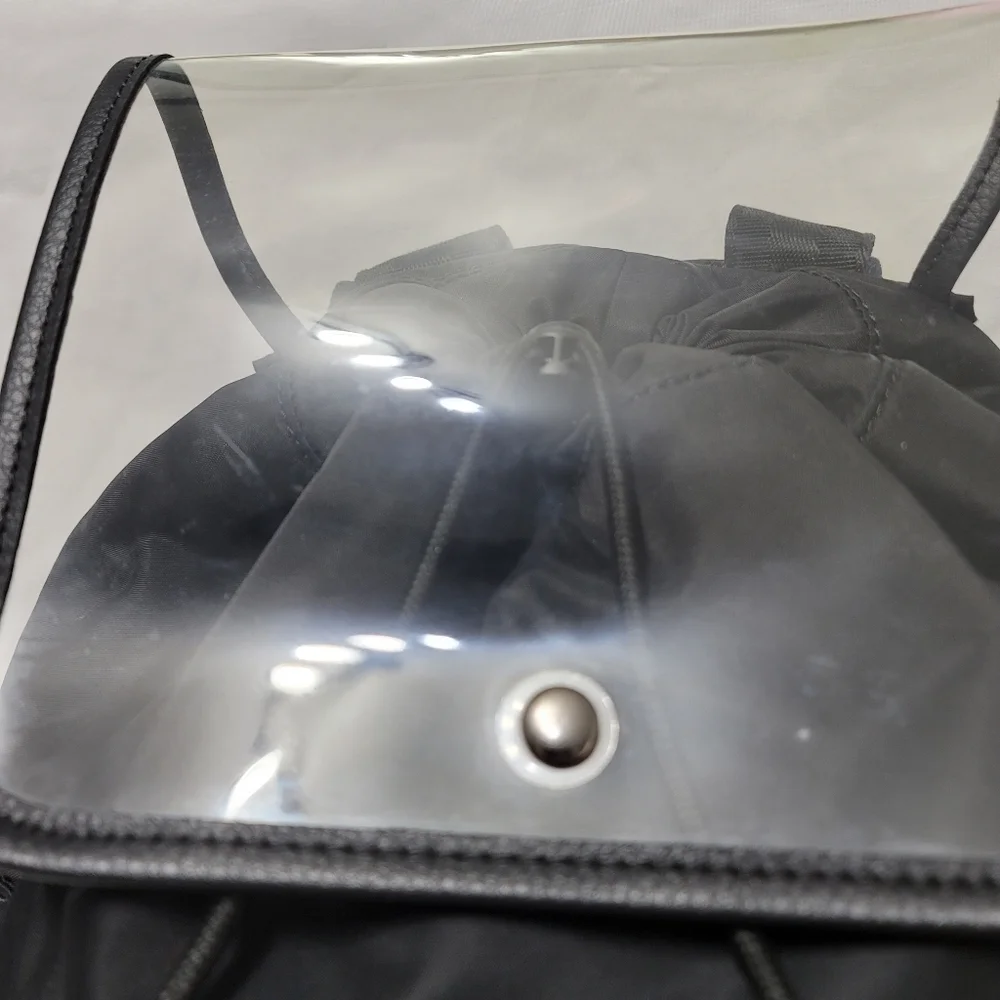 ✨ ZARA Trafaluc Medium Black Vinyl Technical Fabric Backpack - Picture 4 of 9